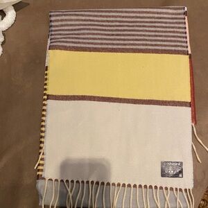 Striped Yellow & Cream Cashmere-Blend Scarf
